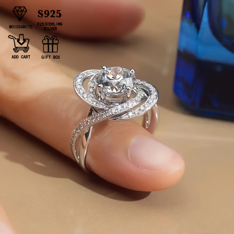 3.9g s925 Silver 2ct Moissanite Party Style Ring